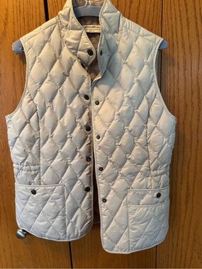 Eddie Bauer Quilted Beige Brown Insulated Vest